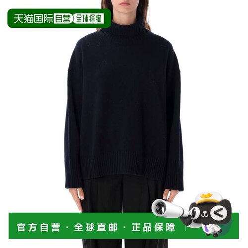 自营soeur美利奴羊毛大针织圆领毛衣-黑色 美国奥莱直发