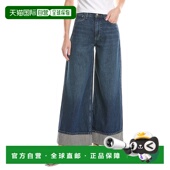 蓝色 bone碎骨沙发高腰黎明珠宝脚踝阔腿牛仔裤 美国奥 自营rag