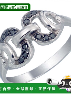 自营 vir jewels 1/6 克拉 0.925 纯银镀铑黑色钻石戒指 - 银 美