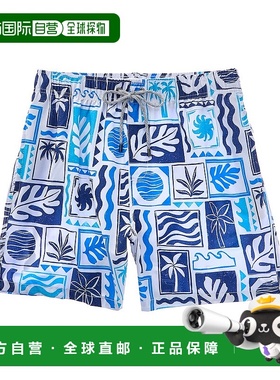 自营 vintage summer复古夏季四向弹力Volley泳裤-蓝色 美国奥莱