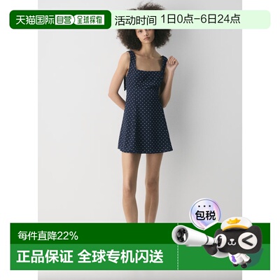 1h可退 加拿大直邮Aritzia方领修身复古收腰大摆连身裙