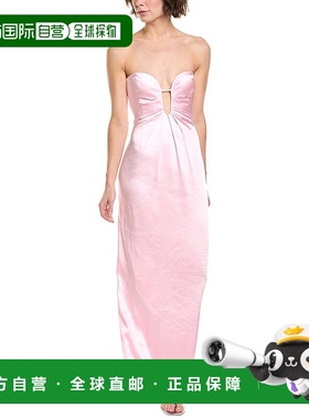 自营 Bardot Clea缎面长裙-粉红色连衣裙 美国奥莱直发