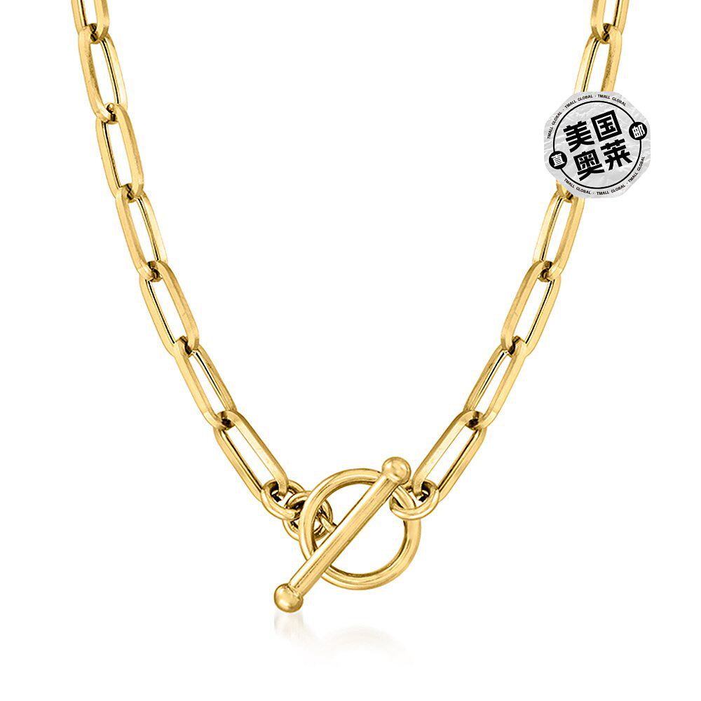 ross-simons 意大利 14kt 黄金回形针链扣链节项链 - 16 英寸