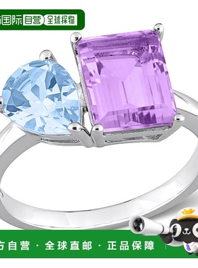 自营 mimi & max3 5/8 CT TGW 925 纯银天蓝色托帕石和粉色紫水晶