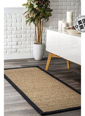 nuLOOM Elijah Seagrass 边区地毯 - 黑色 【美国奥莱】直发