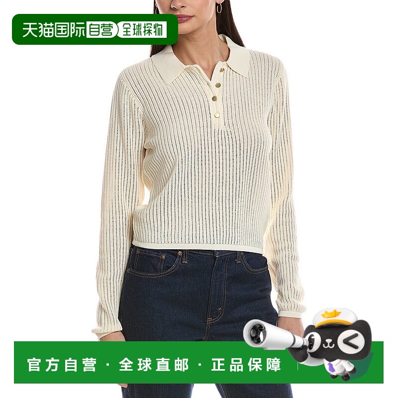 自营rag & bone Vivi Knit Polo Shirt - white 美国奥莱直发