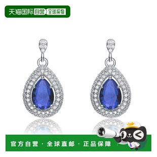 自营 GENEVIVE 纯银蓝宝石泪珠耳环 美国奥莱直发配饰