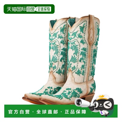 1h可退 【美国直邮】Corral C4131 女士时装靴 真皮高跟靴 舒适优