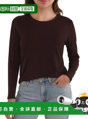 自营incashmereFine Knit Long Sleeve Crew neck - dark chocola