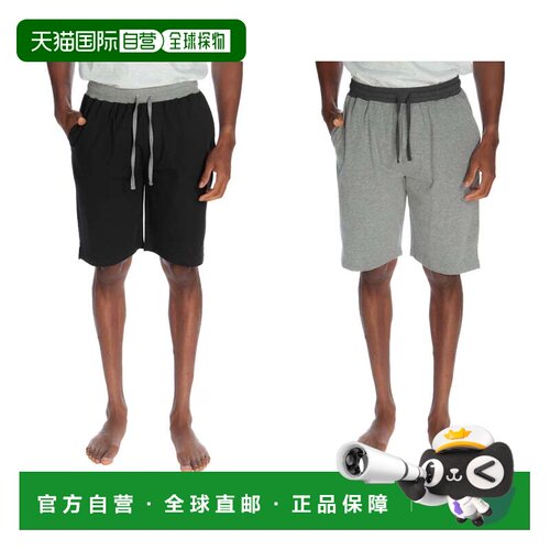 自营unsimply stitchedContrast Waist Lounge Short 2 件装 - 黑
