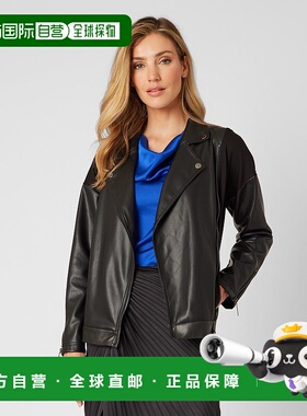 自营adrienne landauOnyx Moto Jacket - jet black 美国奥莱直发