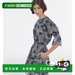 黑色 自营the 印花直筒连衣裙 Bandana 美国奥莱直 kooples短款