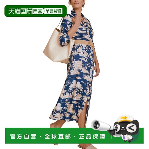 自营J.McLaughlin Kahlo Silk-blend Dress - blue 美国奥莱直发