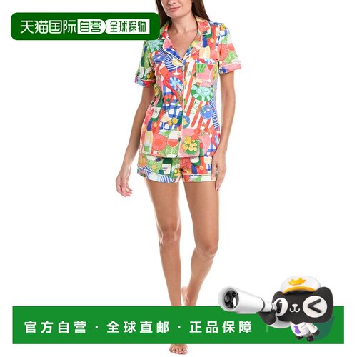 自营bedhead床头2pc短睡衣套装-绿色 美国奥莱直发短裤