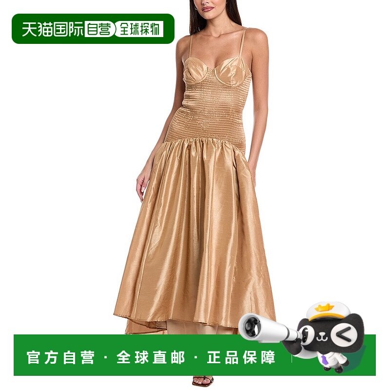 自营 Hutch Lietta Midi连衣裙-棕褐色 美国奥莱直发