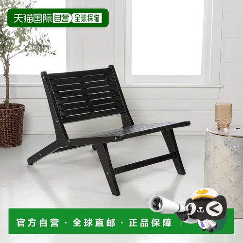 自营jonathan yLeo Mid-Century Modern Wood Armless Outdoor Pa