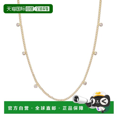 自营adornia14k Gold CZ Plated Droplet Curb Chain Necklace -