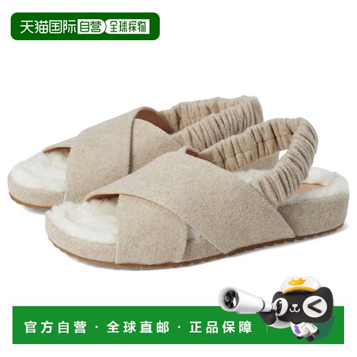 自营Cole Haan Mojave凉鞋女士米色人造皮草cross Slingback GAL4