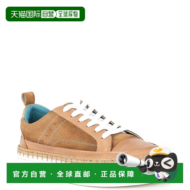 自营roanWomen's Void Leather Lace Up Sneakers In Tan - tan