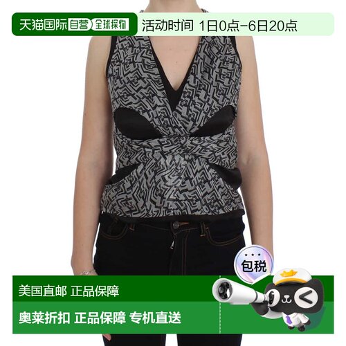 自营Karl Lagerfeld  Silk Blouse Women's Top - gray 美国奥莱