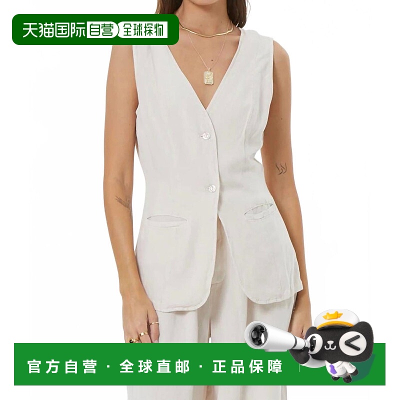 自营young fabulous & brokeLoa Tailored Vest In Sea Salt Pigm