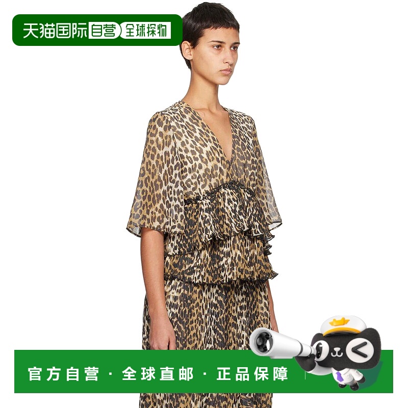 1h可退 【美国直邮】 GANNI 女士 衬衫 时尚 舒适 自然 休闲 百搭