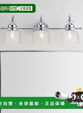 自营 jonathan yVirginia 25.25 英寸 3 灯金属/玻璃 LED 化妆灯