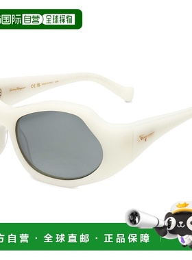 自营 salvatore ferragamo菲拉格慕中性款59毫米白色太阳镜-白色