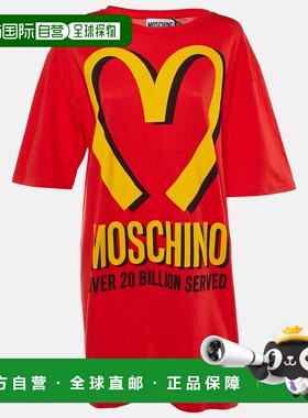 自营Moschino Couture Red Cotton Mcdonald Logo Crew Neck T-Sh