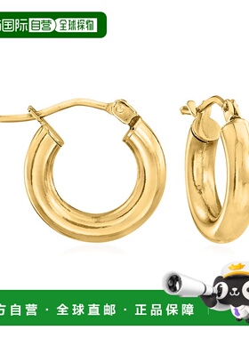 自营 Ross-Simons 意大利 18kt 黄金 Huggie Hoop 耳环 - 黄色 美