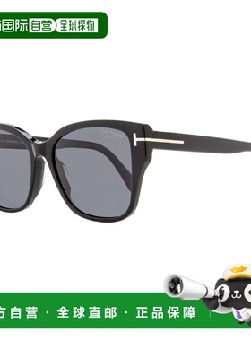 自营tom ford汤姆福特 女士偏光 Elsa 太阳镜 TF1108 01D 黑色 55