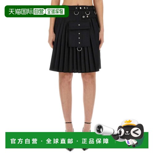 自营givenchy黑色百褶短裙-黑色 美国奥莱直发