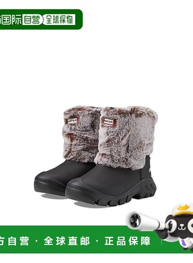自营hunter猎人无畏JFT6100RBF-BNR青年黑色人造毛皮内衬雪地靴JO