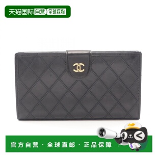 Wallet black 自营Chanel Long Pre Owned Fold Leather