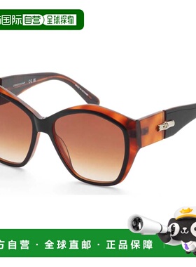 自营Longchamp Women's 57 mm Brown Sunglasses - black havana