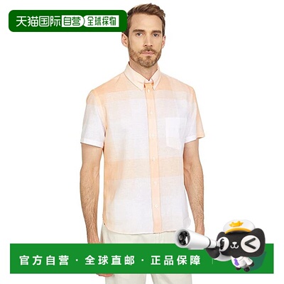 自营Billy Reid John Shirt Mens White Plaid Short Sleeve Butt