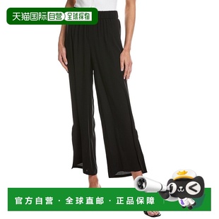 EILEEN 休闲裤 FISHER 黑色 美国奥莱直发 真丝直筒九分裤 自营