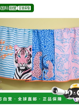 自营tiramisu“Go Get'Em Tiger”厨房毛巾套装-亮蓝色、艳粉色、
