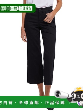 自营 NYDJ Teresa黑色脚踝露牛仔裤-黑色 美国奥莱直发直筒裤