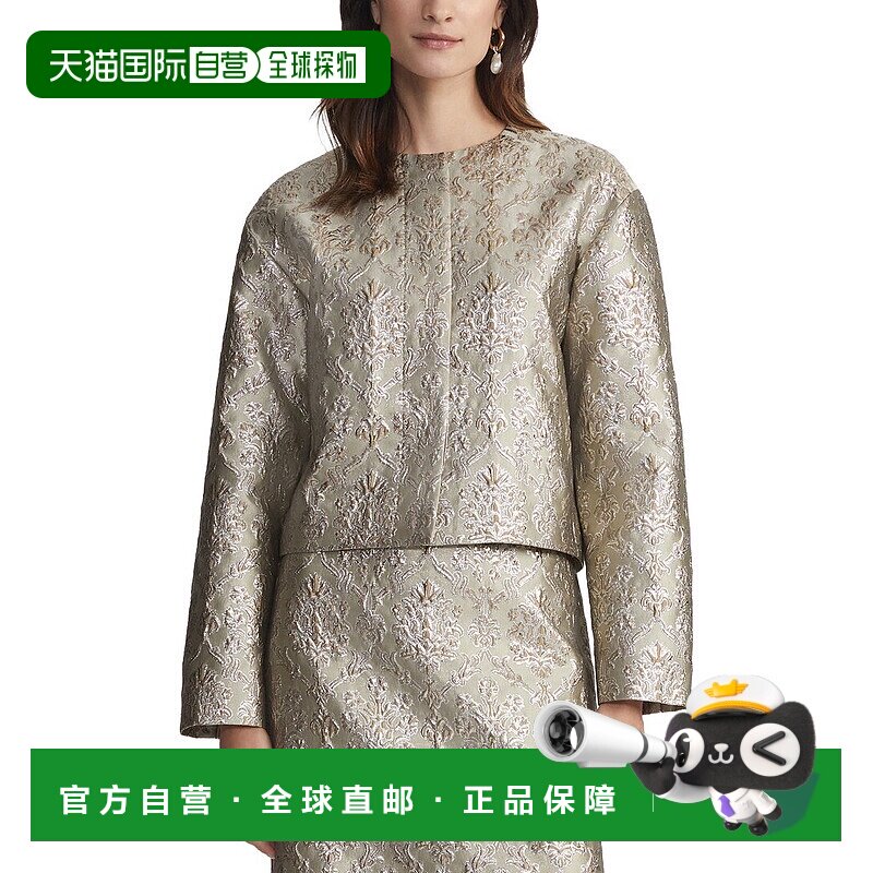 自营lafayette 148 new yorkLafayette 148纽约无领露肩夹克-棕褐