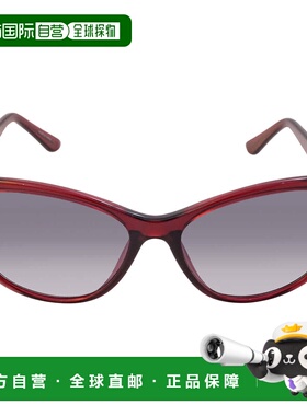 自营Calvin Klein Grey Gradient Cat Eye Ladies Sunglasses CK1