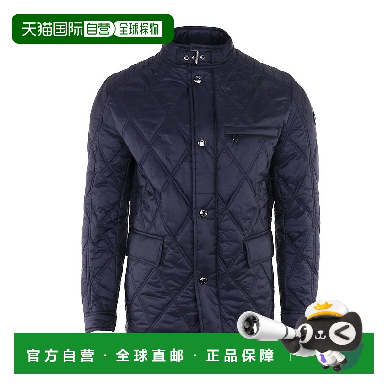 自营 joop蓝色男式钻石绗缝技术摩托车夹克 美国奥莱直发