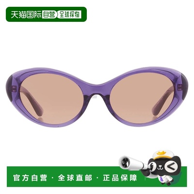自营Versace Dark Brown Oval Ladies Sunglasses VE4455U 5353/3