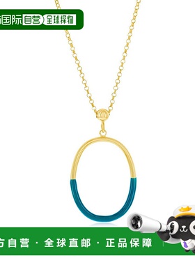自营 simona纯银 Petrolio 珐琅椭圆形项链 - 镀金 - 绿色 美国奥