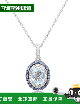 自营Suzy Levian Sterling Silver Oval Cut Blue Topaz And Sapp