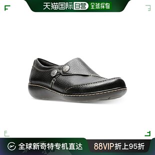 女士 clarks 真皮牛皮圆头女鞋 美国直邮 平底鞋