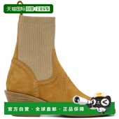 香港直邮潮奢 踝靴 Chloe 女士 1h可退 Nellie 蔻依 黄褐色 CHC23