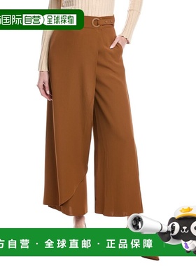 自营Gracia Wrap Wide Leg Pant - brown 美国奥莱直发