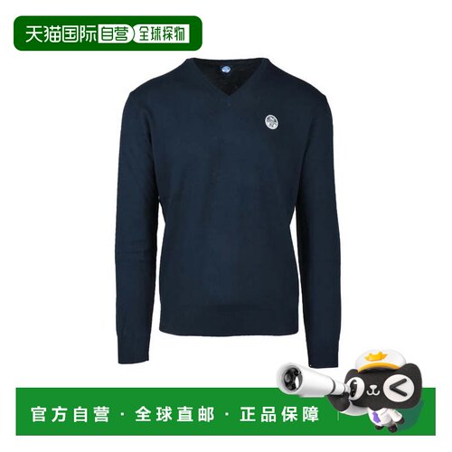 自营north sails海军蓝v领棉质毛衣-黑色 美国奥莱直发