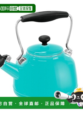 自营Chantal 复古 1.7 夸脱搪瓷钢茶壶 - 绿松石 美国奥莱直发